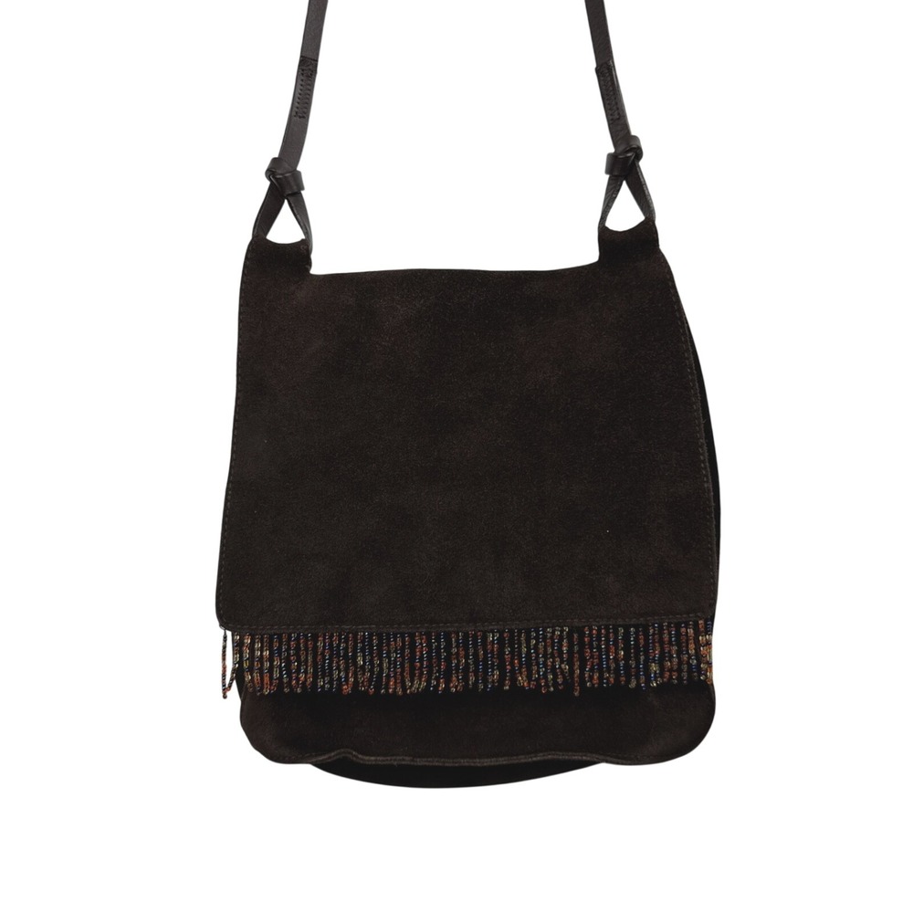 The Limited Purse Crossbody Genuine Brown Leatherโ Beaded Work Multicolor Small